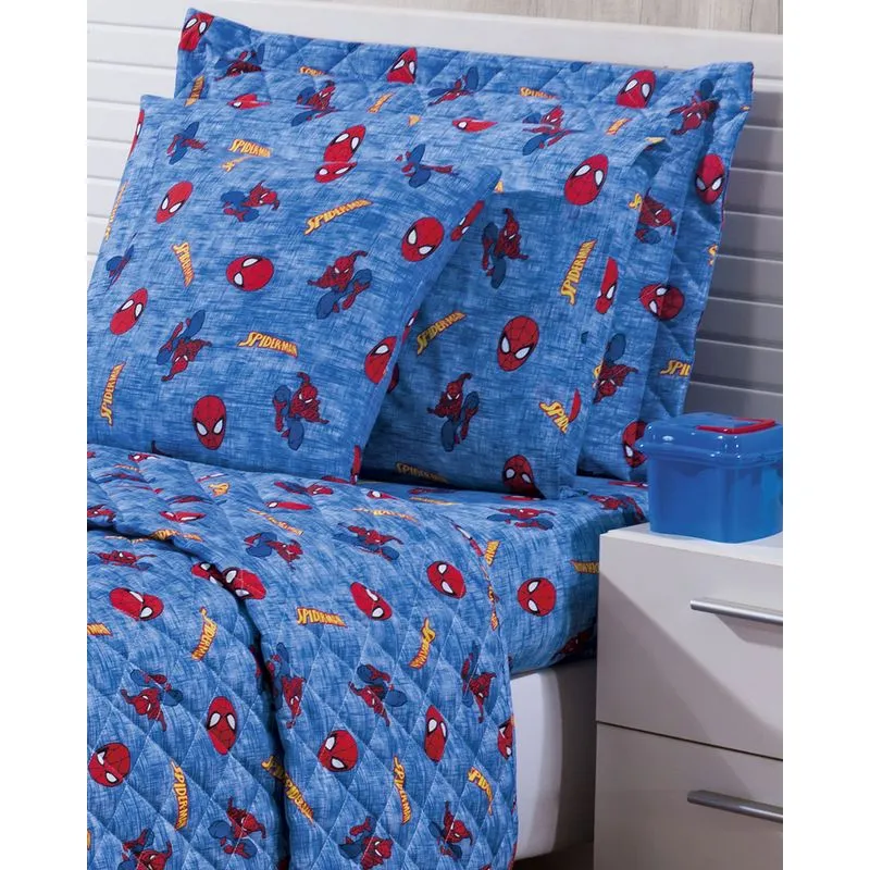Porta Travesseiro Matelassê Homem Aranha Marvel Azul UN