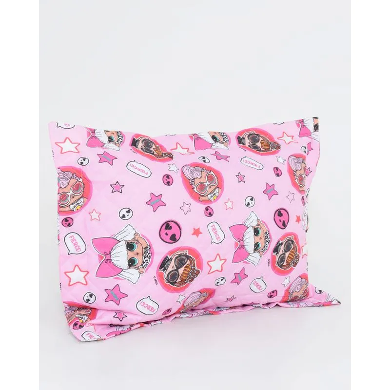 Porta Travesseiro Matelassê Boneca LOL Rosa UN