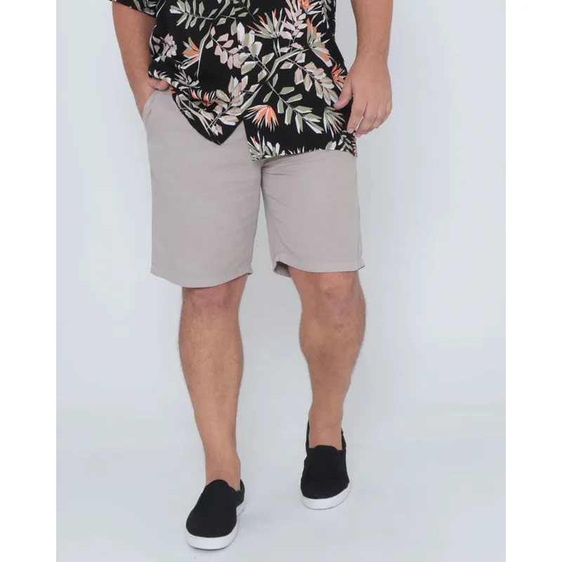 Bermuda Plus Size Básica Sarja Bege 48