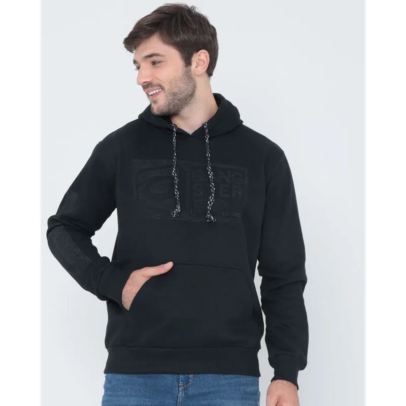 Blusão Moletom Masculino Capuz Gangster Preto GG