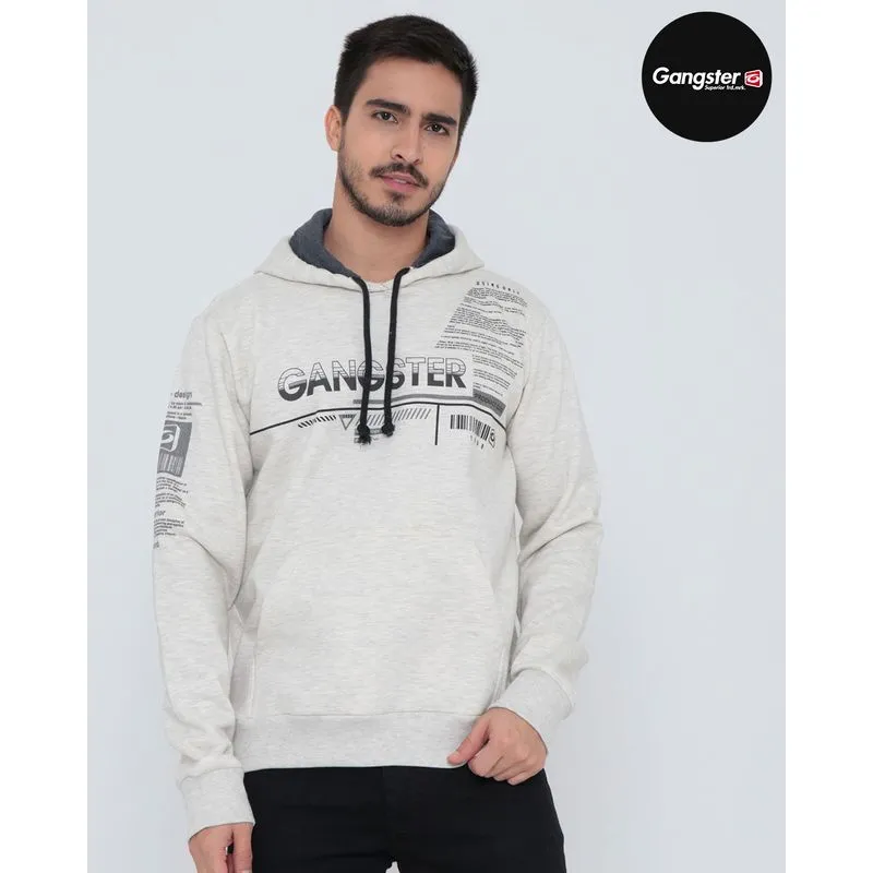 Blusão Masculino De Moletom Gangster Cinza Claro M