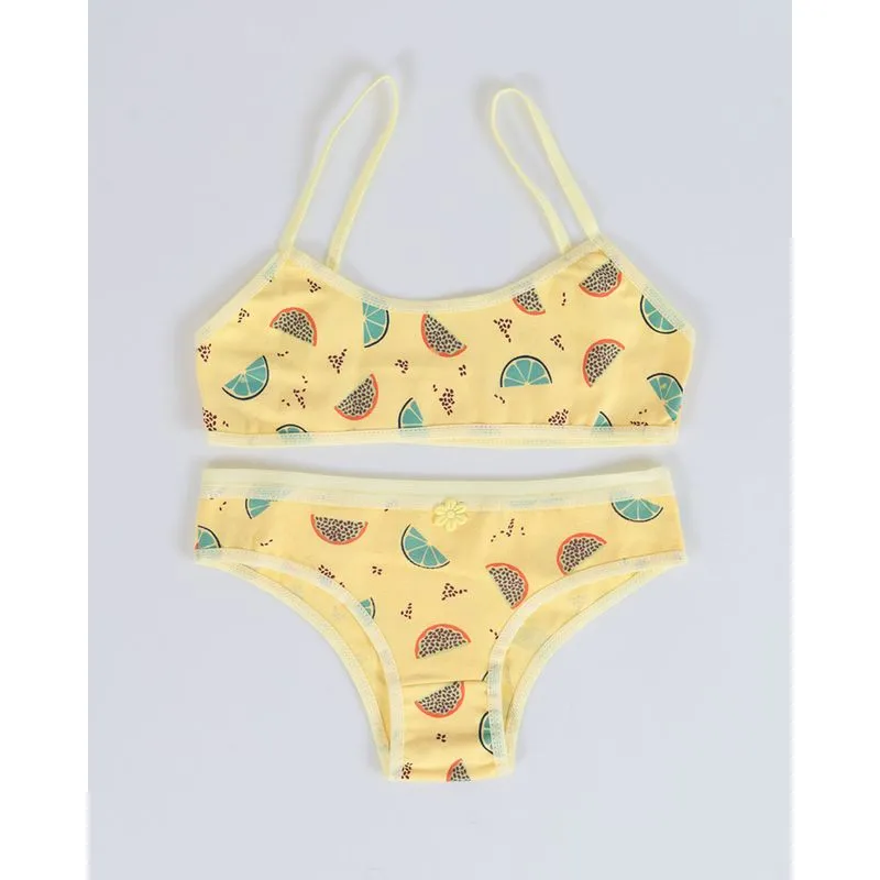 Conjunto Lingerie Juvenil Amarelo G