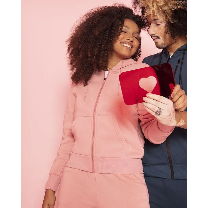 Casaco Moletom Feminino Com Zíper Rosa Claro G
