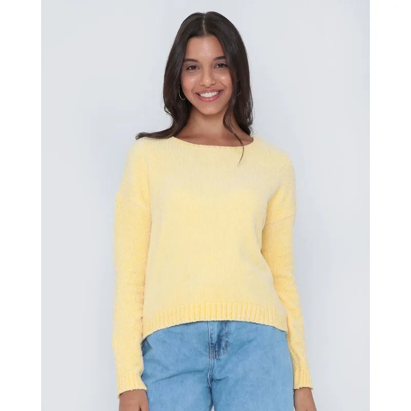 Suéter Feminino Tricô Chenille Amarelo GG