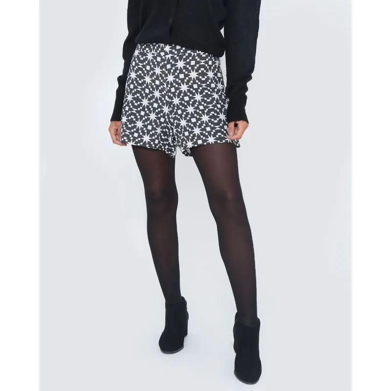 Short Estampado Geométrico Preto G