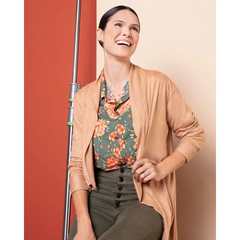 Camisa Feminina Mullet Floral Verde Claro G