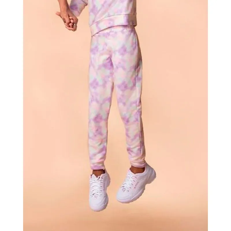 Calça Infantil de Moletinho Tie Dye Lilás 8