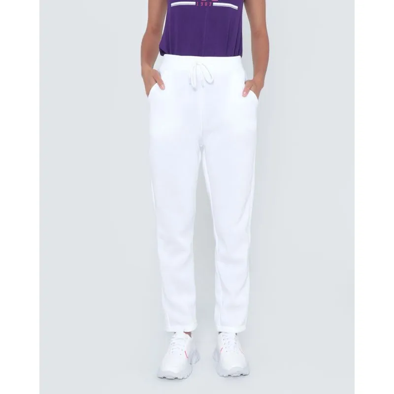 Calça Moletom Feminina Lisa Branca GG