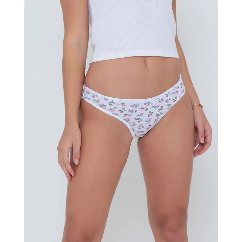 Calcinha Avulsa Tanga Floral Branca M