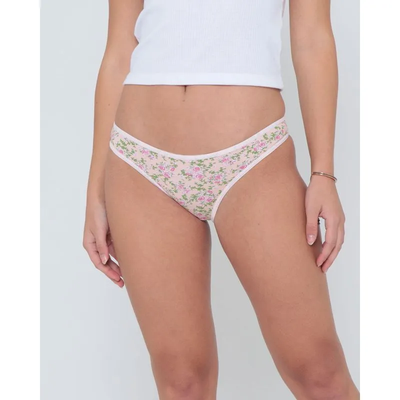 Calcinha Avulsa Biquíni Floral Rosa GG