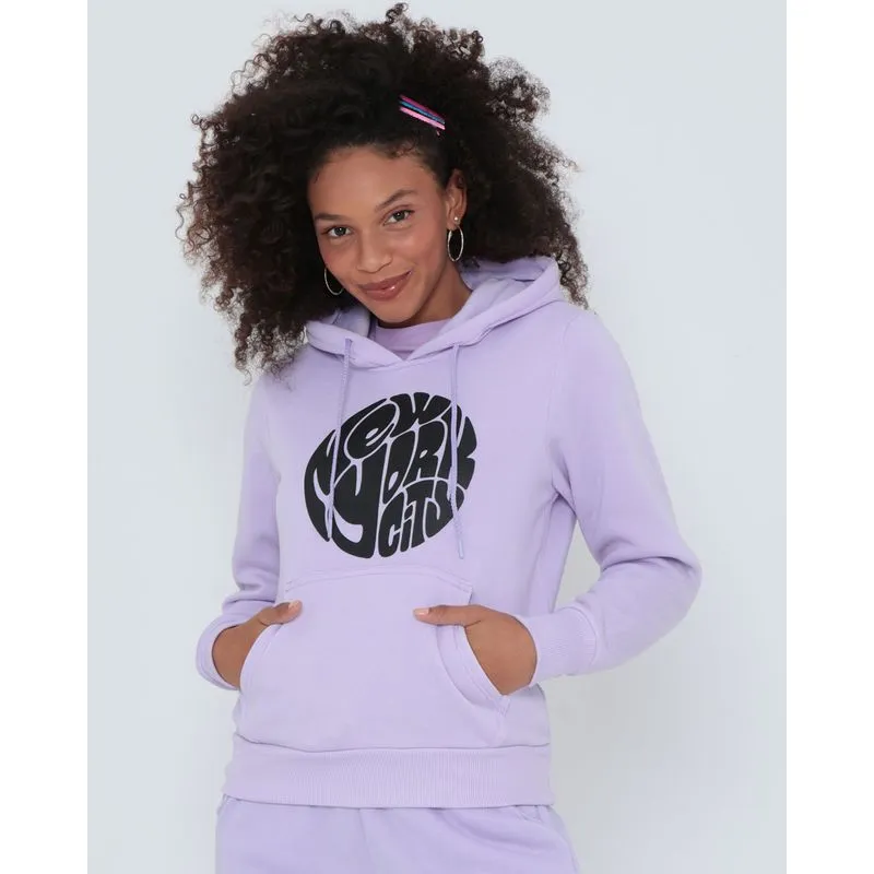 Blusão Feminino Moletom Estampa Frontal Lilás P