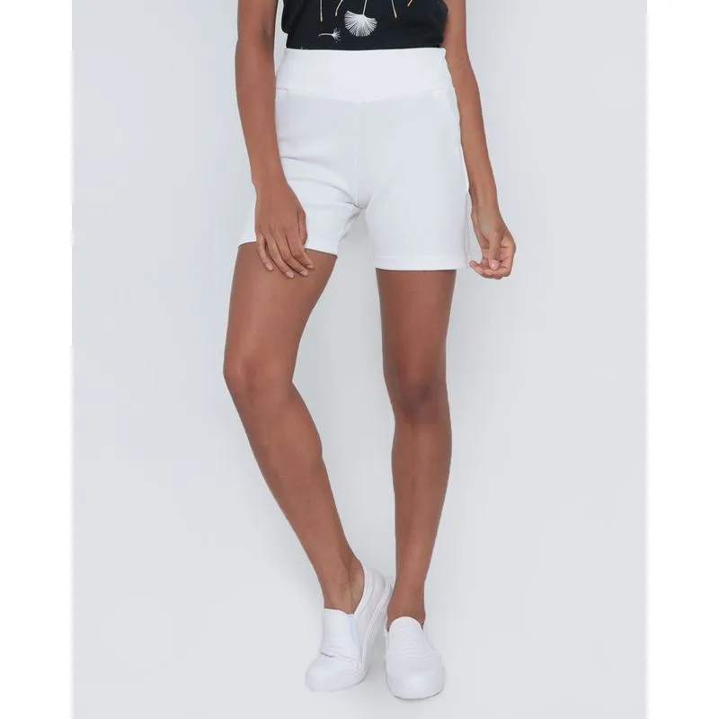Short Liso Malha Cintura Alta Off White GG