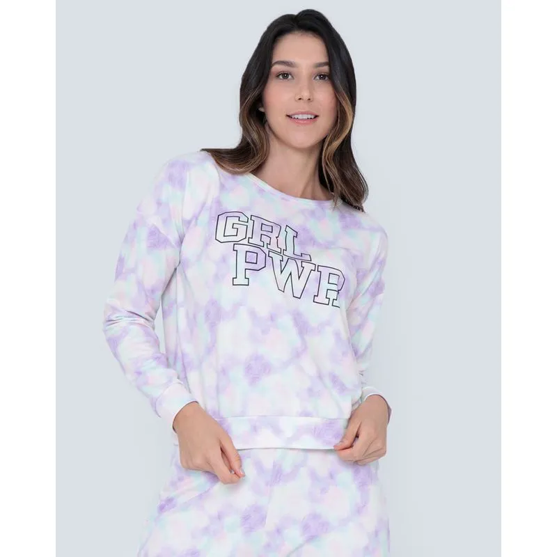 Blusão Moletom Tie Dye Lilás G