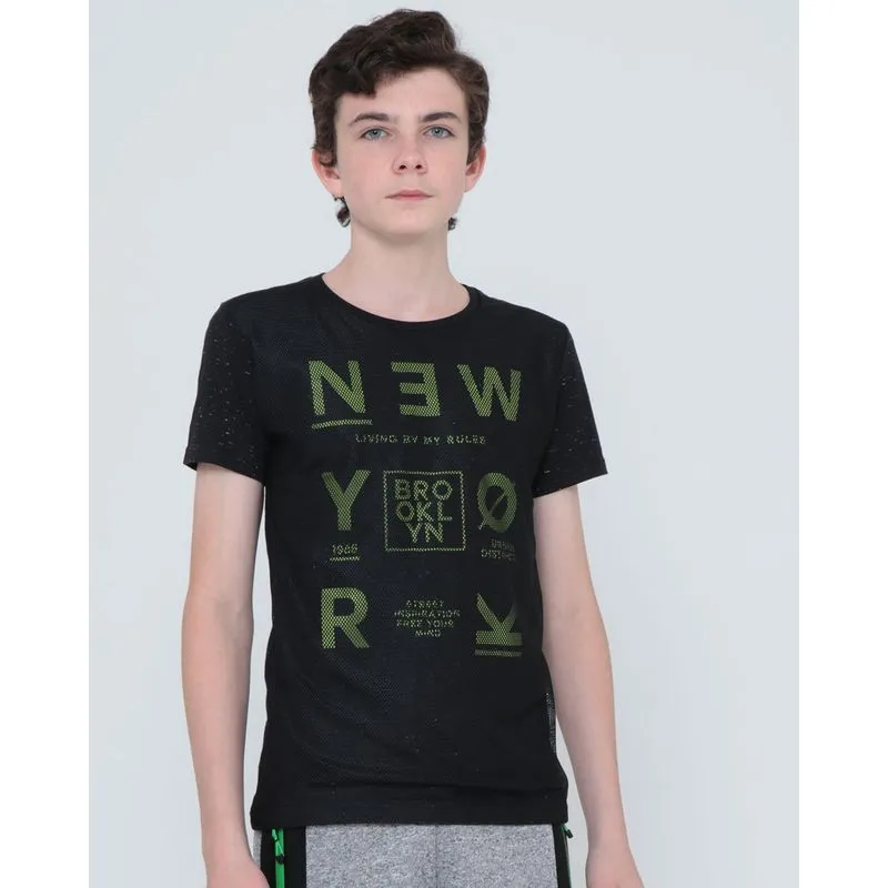 Camiseta Juvenil Tela New York Preta 14