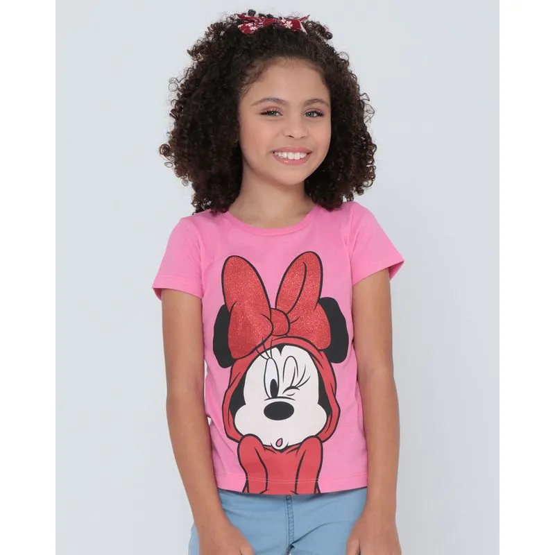 Blusa Infantil Minnie Mouse Disney Rosa 8