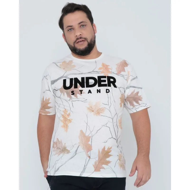 Camiseta Plus Size Estampa Aveludada Off White G3