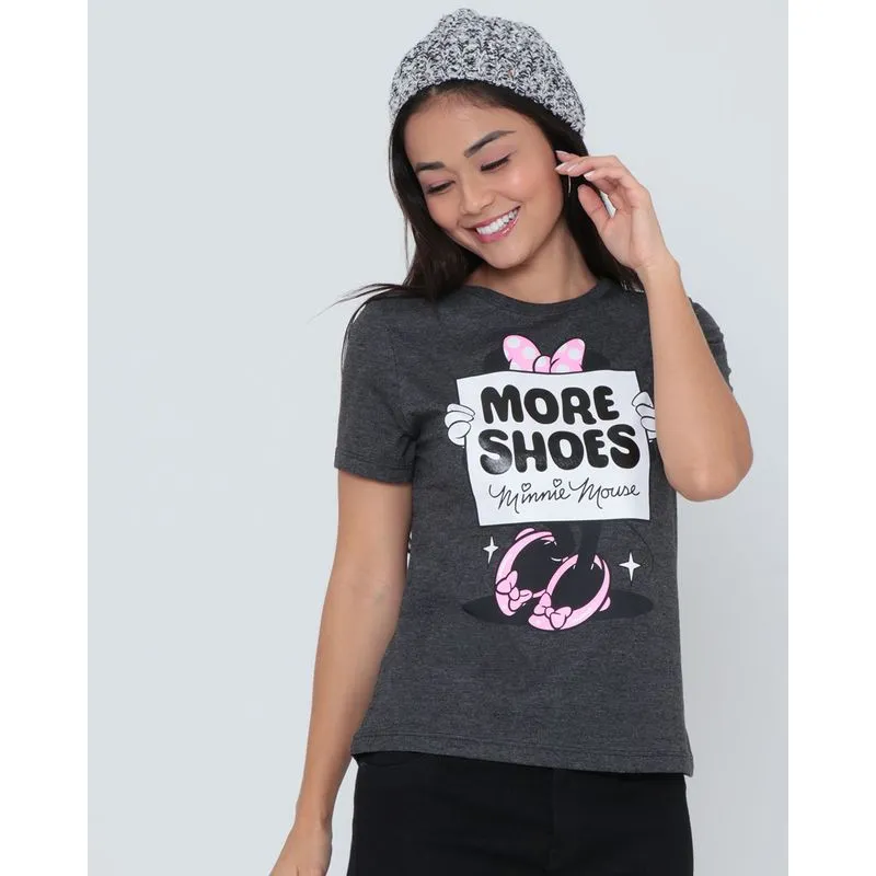 Blusa Estampa Minnie Mouse Disney Cinza Escuro P
