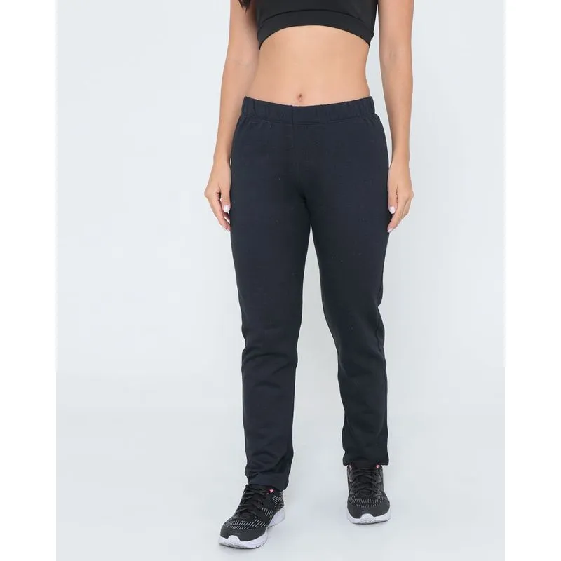 Calça Fitness Moletom Básica Preta M