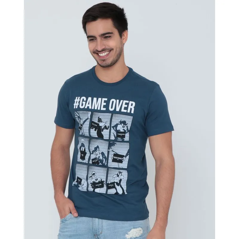Camiseta Estampa Looney Tunes Azul GG