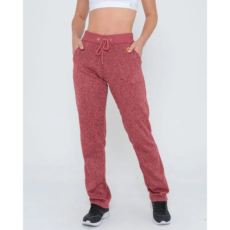 Calça Moletom Fitness Reta Vermelha M