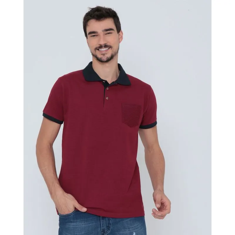 Polo Masculina Listras Vinho G