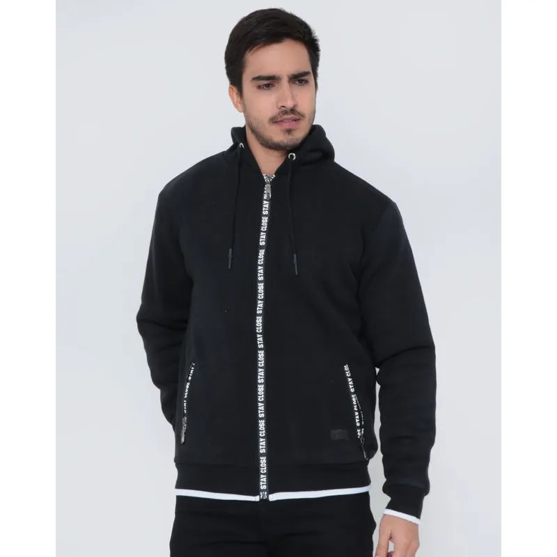 Blusão Moletom Masculino Forro Pelúcia Preto M