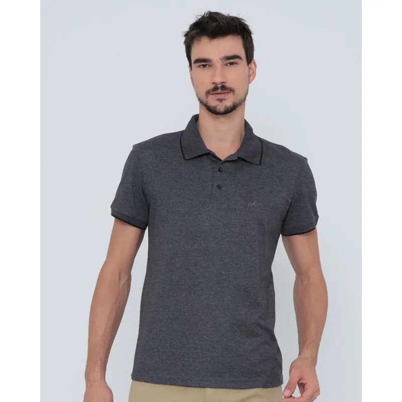 Camisa Polo Masculina Cinza P