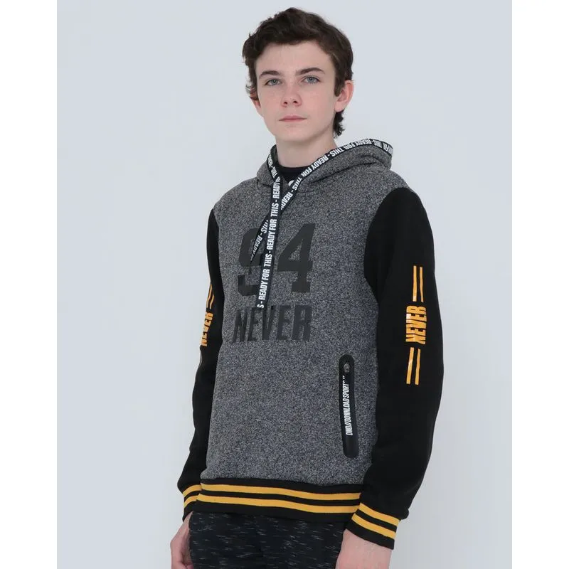 Blusa Moletom Juvenil Urban Mescla Cinza Escuro 16