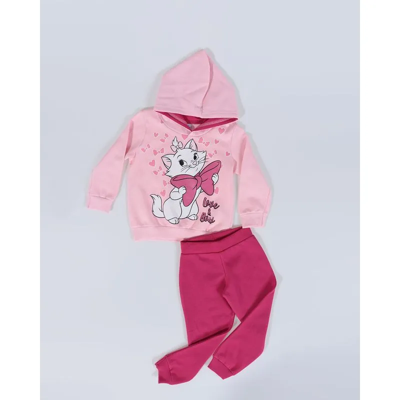 Conjunto Bebê Moletom Gata Marie Disney Rosa 3