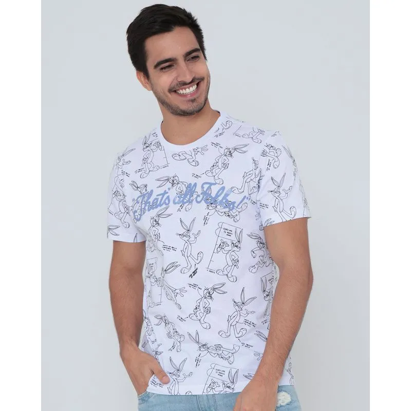 Camiseta Estampada Pernalonga Looney Tunes Branca GG
