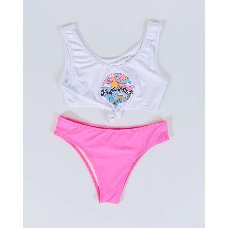 Biquíni Conjunto Juvenil Top Com Nózinho Branco 16