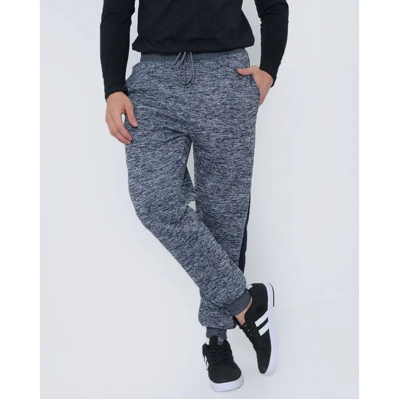 Calça Moletom Masculina Recorte Azul Marinho P