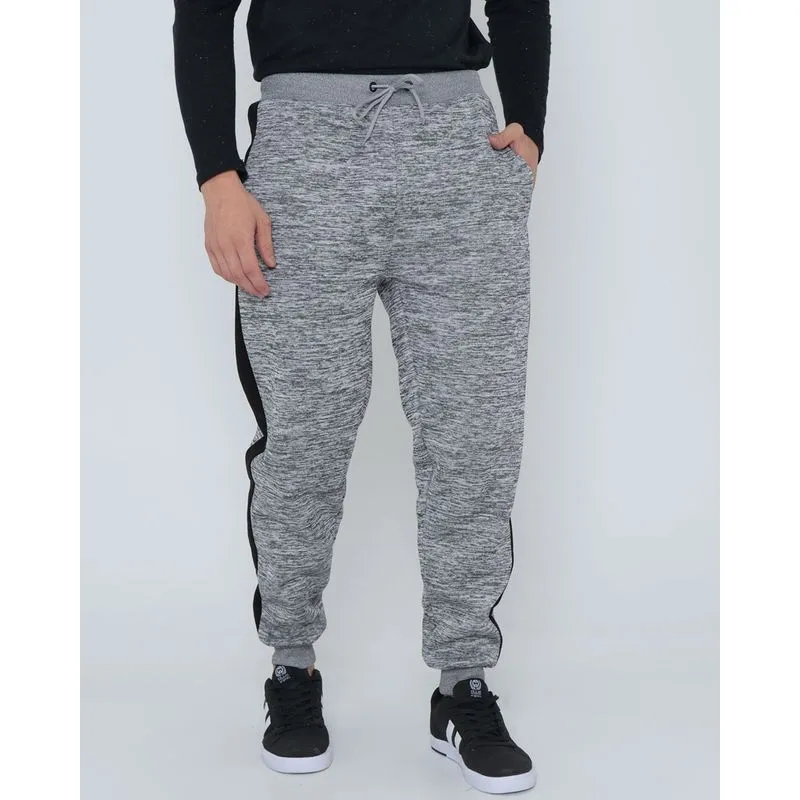 Calça Moletom Masculina Recorte Mescla Cinza M