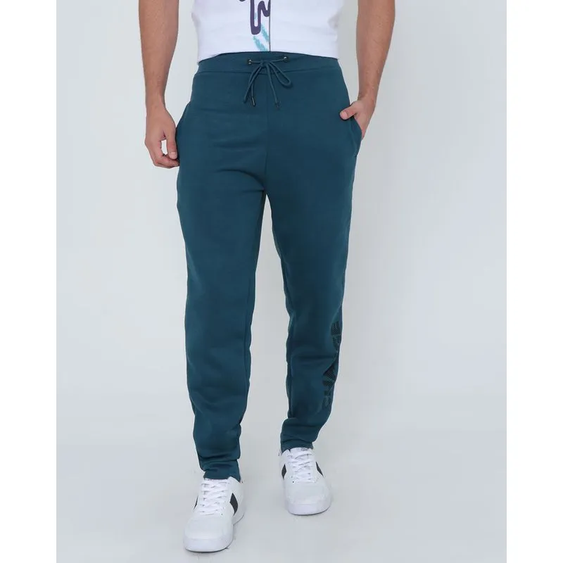 Calça Moletom Masculina Estampada Azul Petróleo G