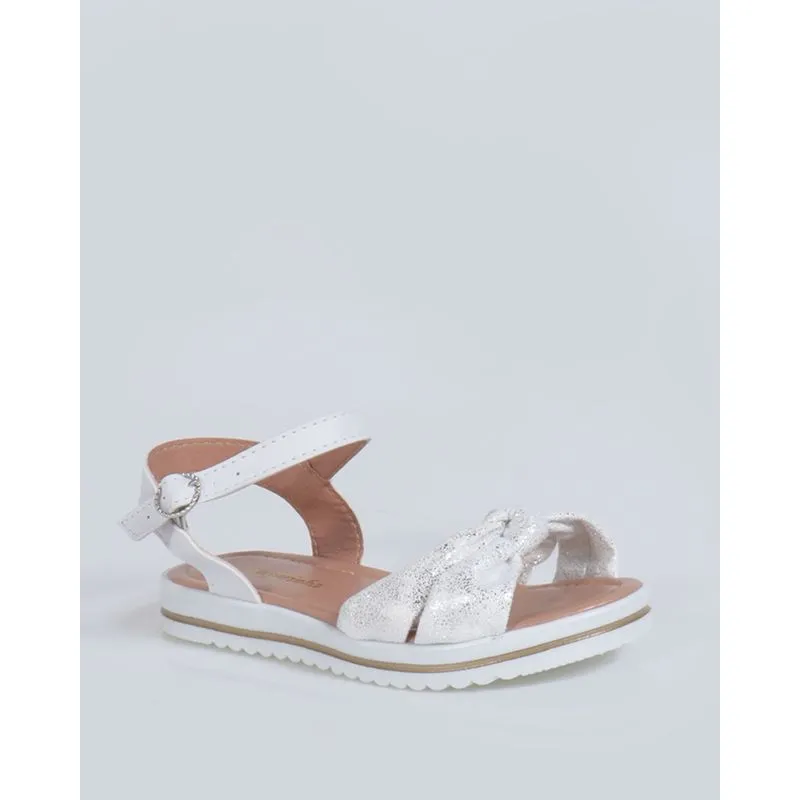 Sandália Bebê Flatform Nózinho Com Brilho Branca 26