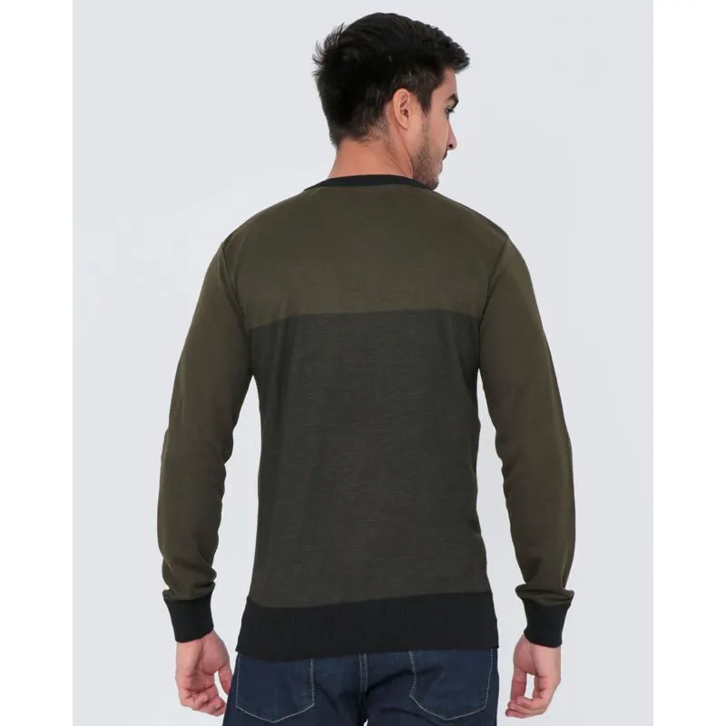 Suéter Masculino De Tricô Degrade Verde Escuro P