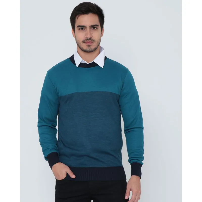 Suéter Masculino De Tricô Degrade Azul P