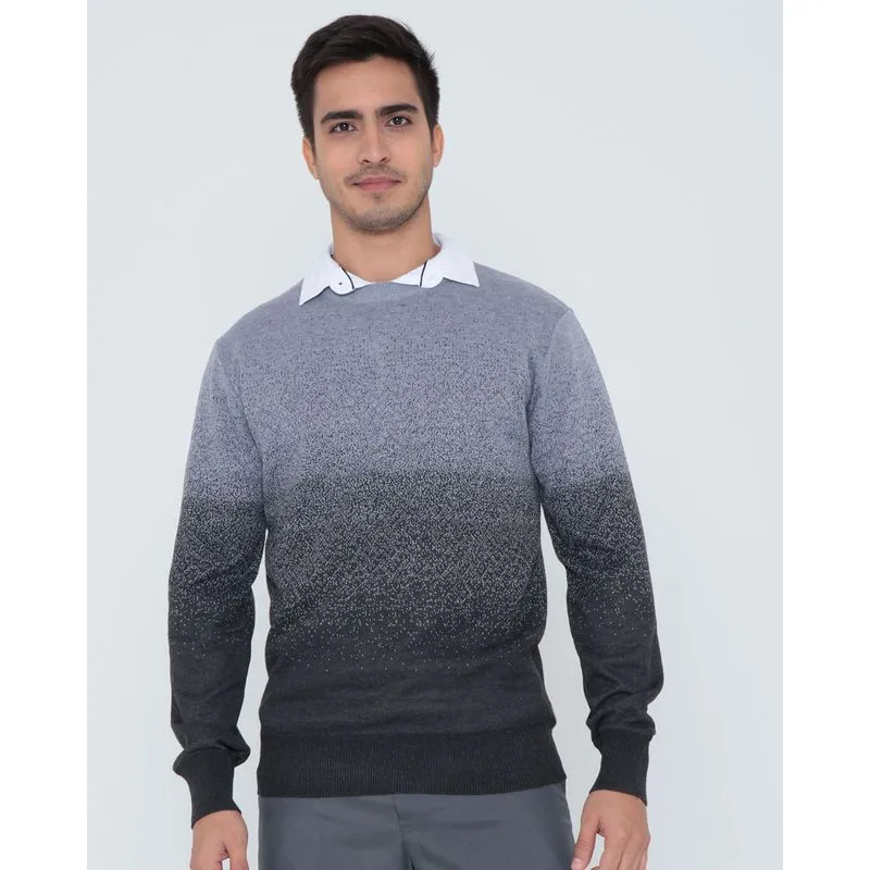 Suéter Masculino De Tricô Degradê Cinza GG
