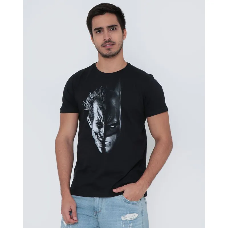 Camiseta Coringa e Batman Liga da Justiça Preta G
