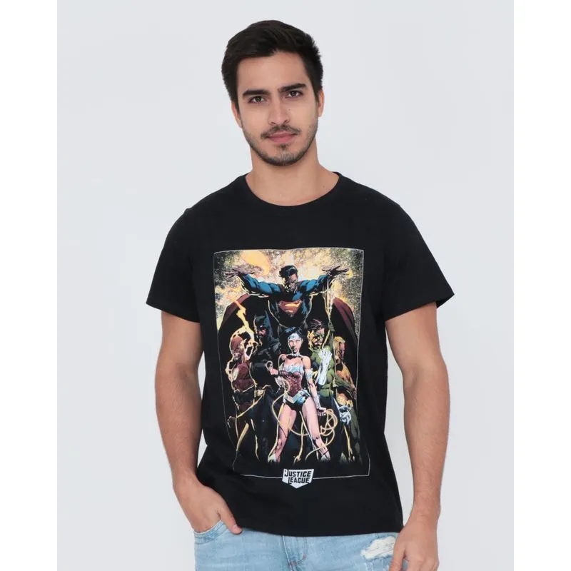 Camiseta Estampa Liga da Justiça Preta G