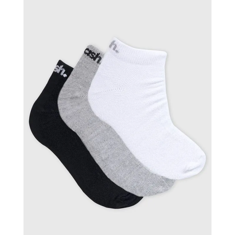 Kit 3 Pares de Meia Sapatilha Mash Preta Cinza e Branca 39 A 44