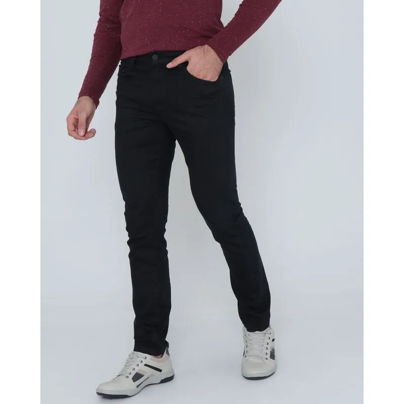 Calça Sarja Masculina Slim Preta 40
