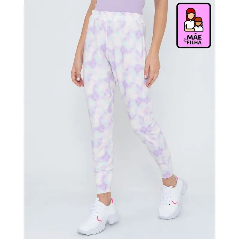 Calça Moletinho Tie Dye Lilás P