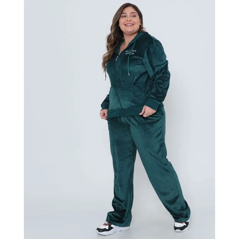 Conjunto Plus Size Longo Plush Verde Turquesa G2