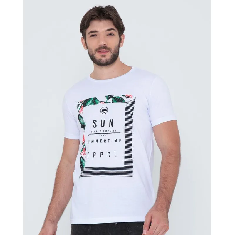 Camiseta Estampada Surf Branca GG