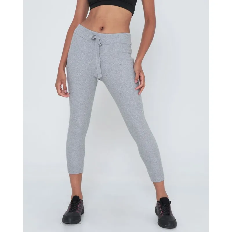 Calça Feminina Fitness Bouclê Cinza Claro P