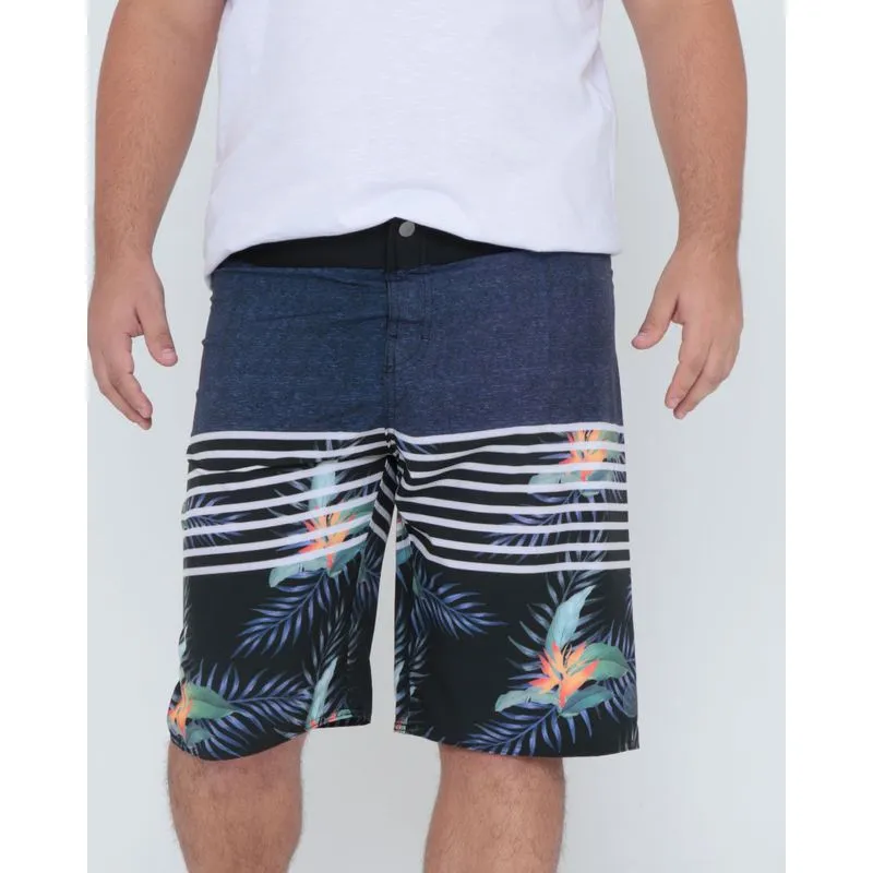 Bermuda Plus Size Cós Neoprene Floral Marinho 48