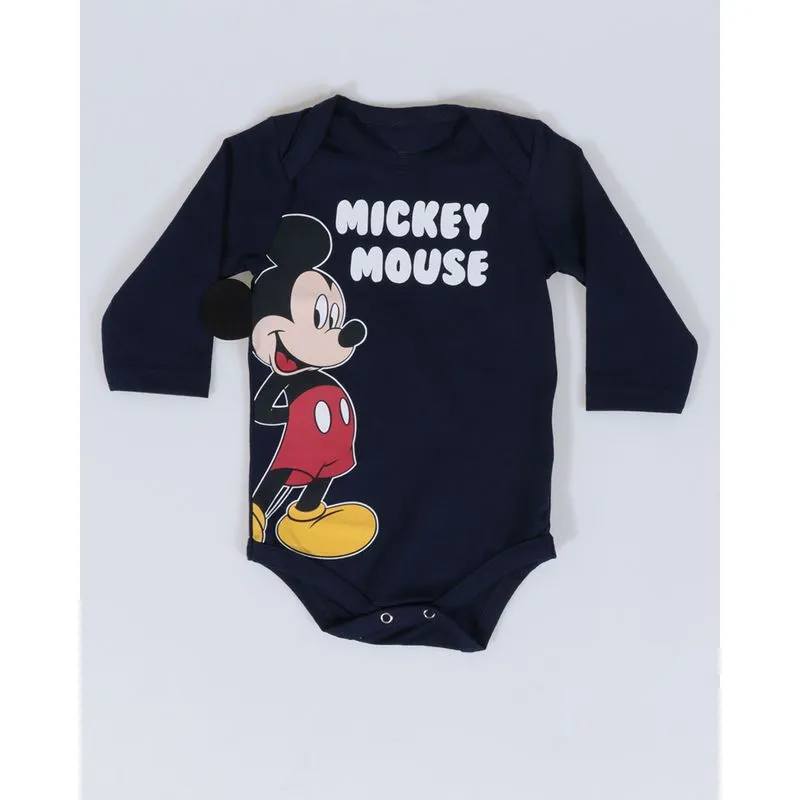 Body Bebê Mickey Mouse Disney Azul Marinho G