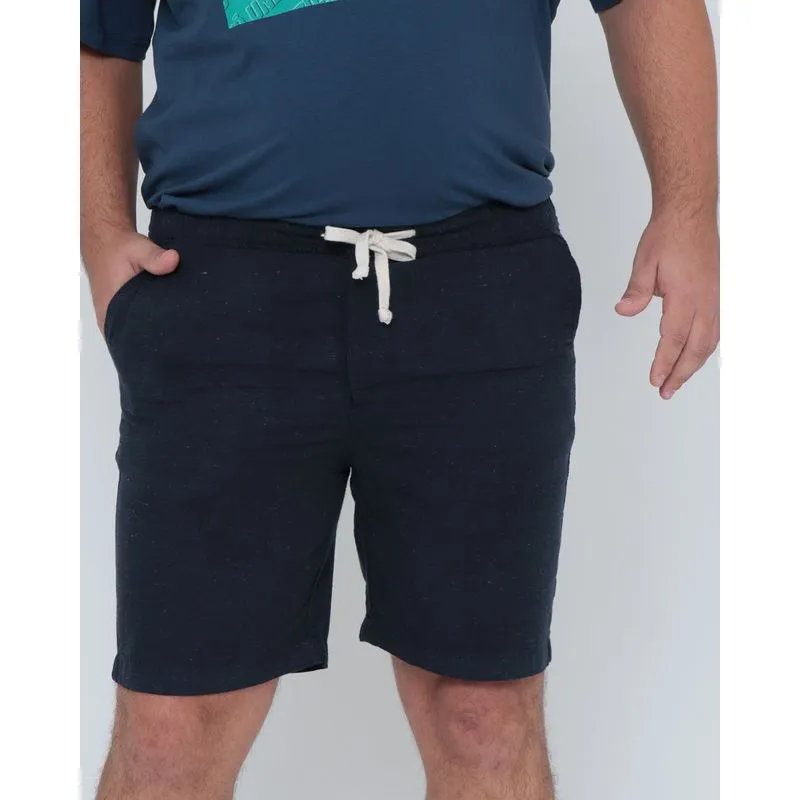 Bermuda Plus Size Cordão Sarja Azul Marinho 52