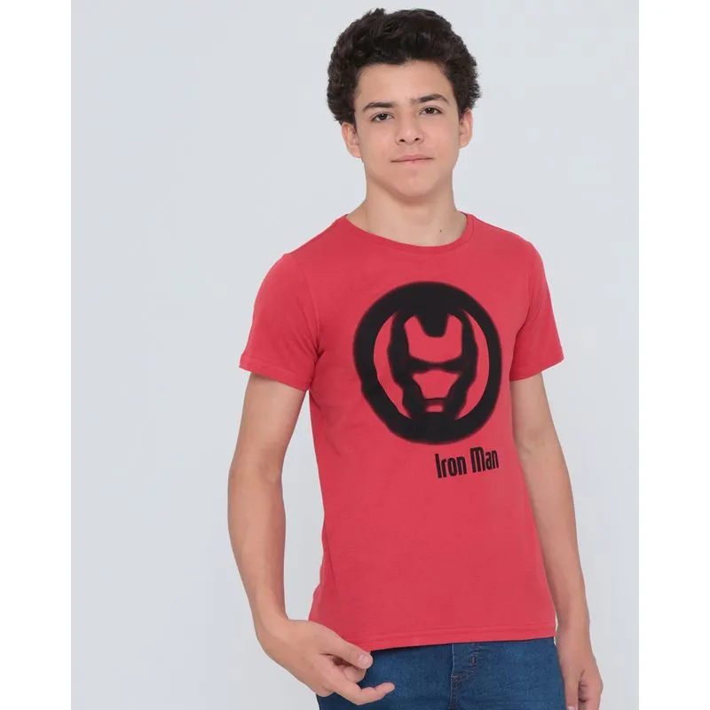 Camiseta Juvenil Algodão Marvel Homem de Ferro Vermelha 14